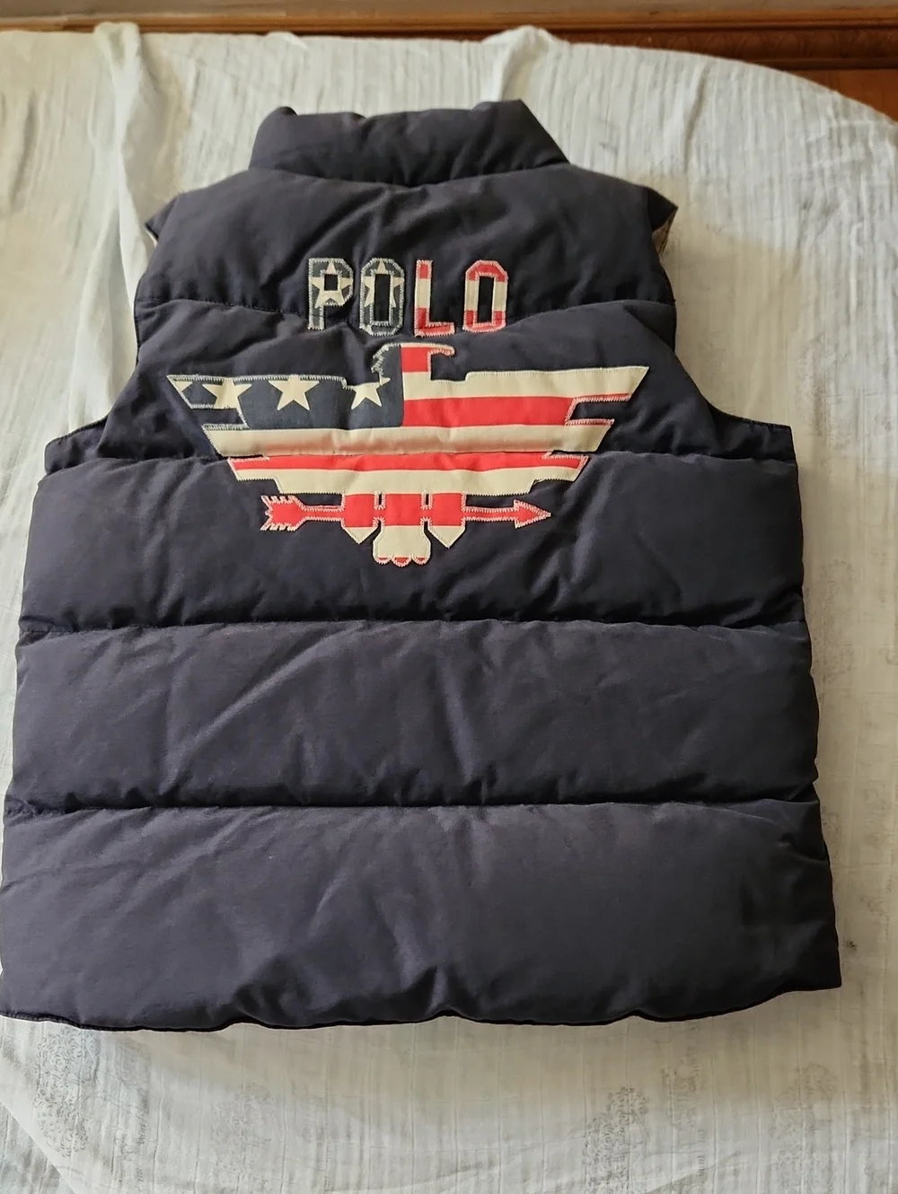 Polo Ralph Lauren American Flag Eagle Kids Down Puffer Vest Boys 8y
